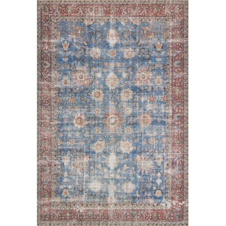 Loloi Loloi Rugs LORELQ-01BBBK160S 1 ft. 6 in. x 1 ft. 6 in. Loren Hand Knotted Rug; Blue & Brick LORELQ-01BBBK160S